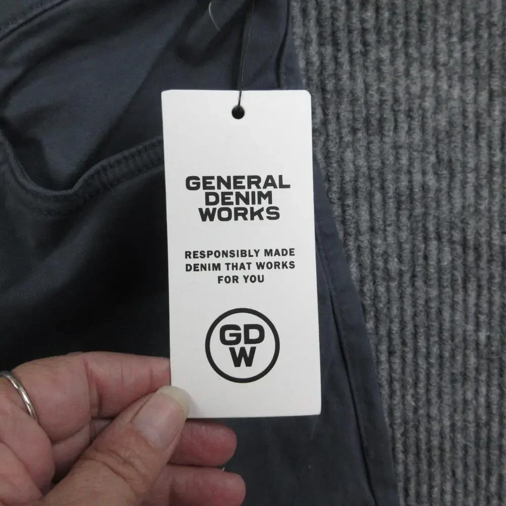 General Denim Works Jeans Mens 34x30 Gray Athletic Tapered Route 33x29* NWT